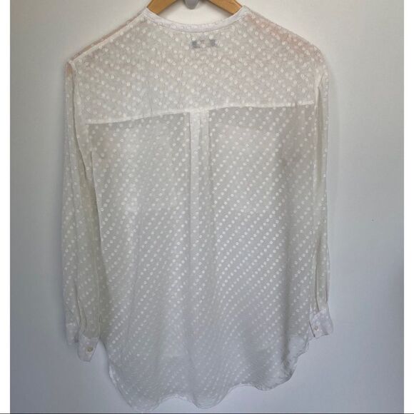 Madewell Ice Leaf Blouse Sheer Dots in Ivory - Picture 6 of 7